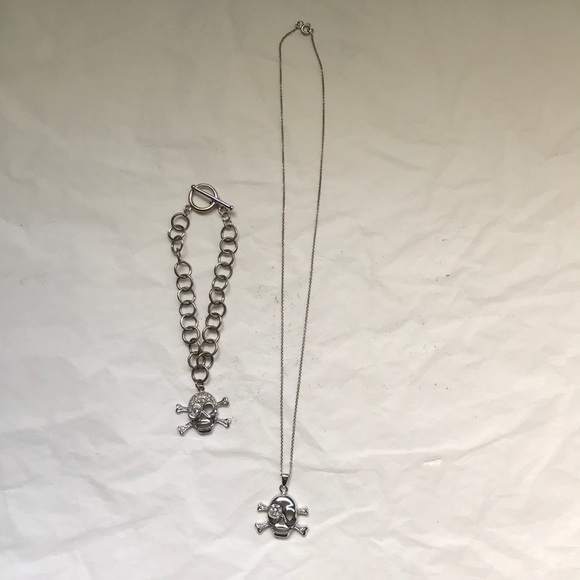 Skull & Crossbones 925 sterling silver set - Picture 10 of 14